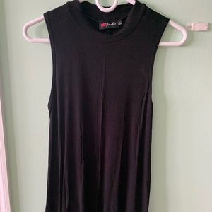 Black high neck dress